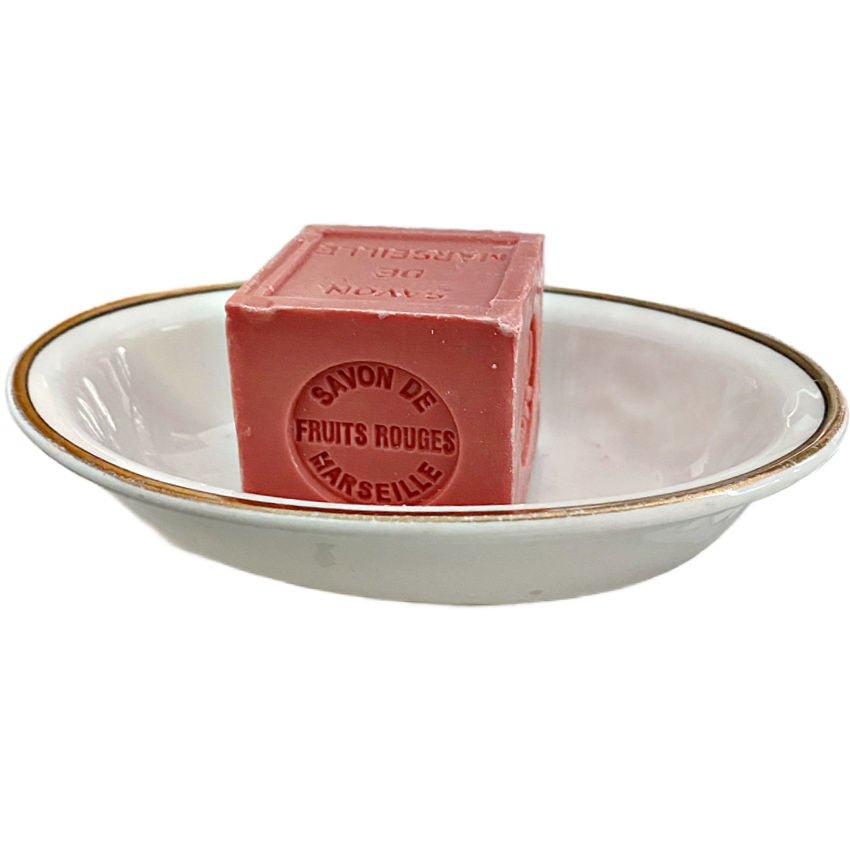 Antique Hotel Soap Dish and French Rouge Marseille Soap