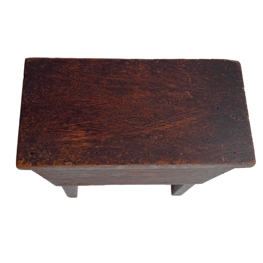 Antique Oak Money Box in the Shape of a Country Stool