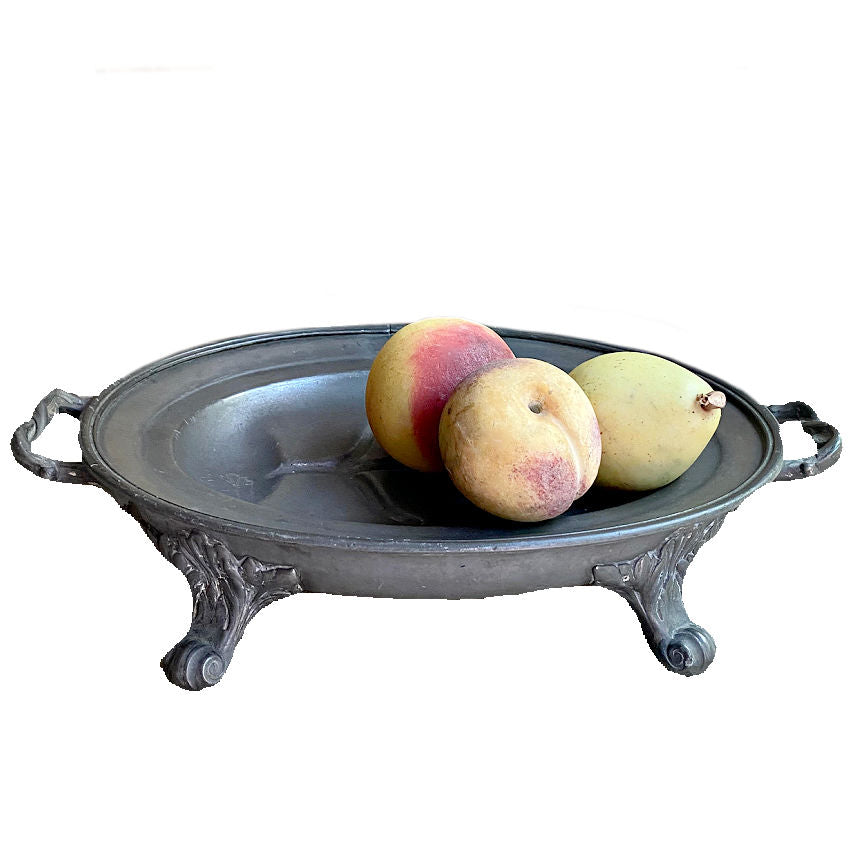 A stunning unique antique pewter meat warming dish. James Dixon &amp; Sons Sheffield, 1845.