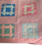 Antique Pink Pastel Churn Dash Quilt