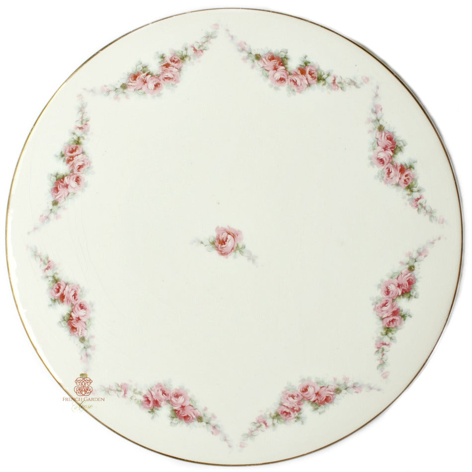 Art Deco Pink Rose garland cake presentation plate