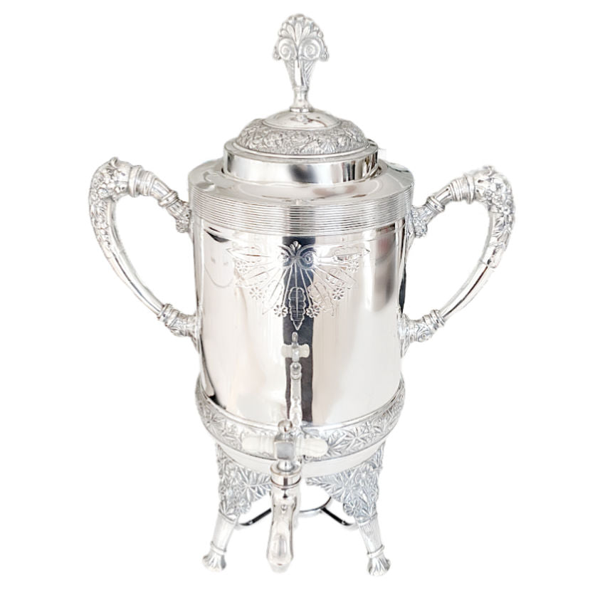 19th Century Aesthetic Design Silver Plated Tea Urn