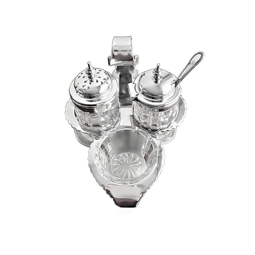 shop antique silver condiment set