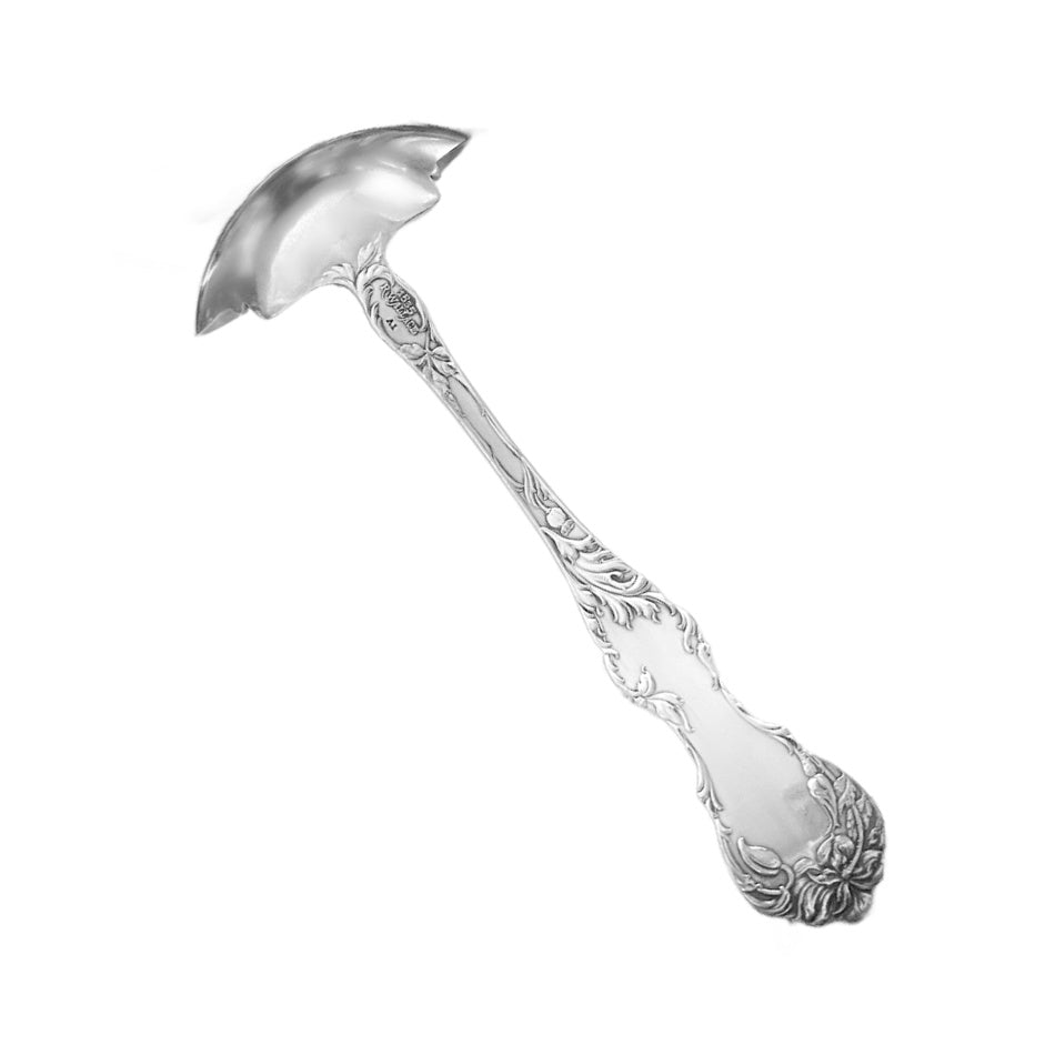 Antique Silver Sauce Ladle with Flowers