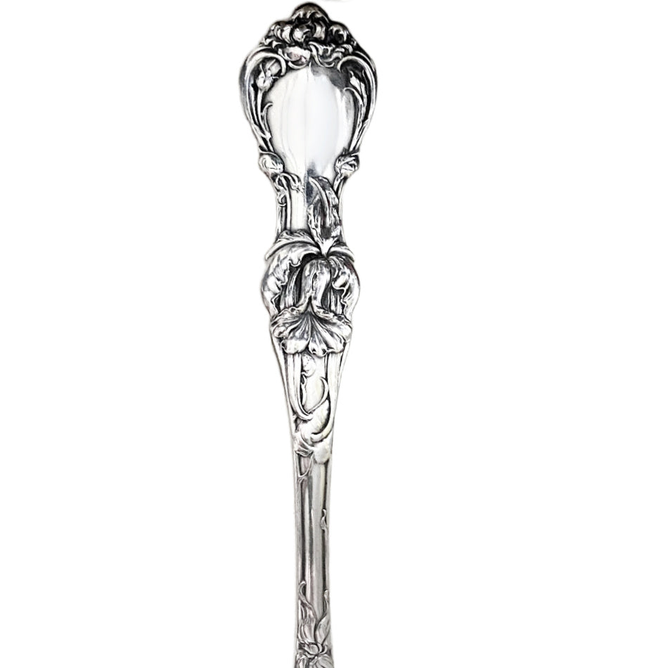 Antique Silver Sauce Ladle with Flowers