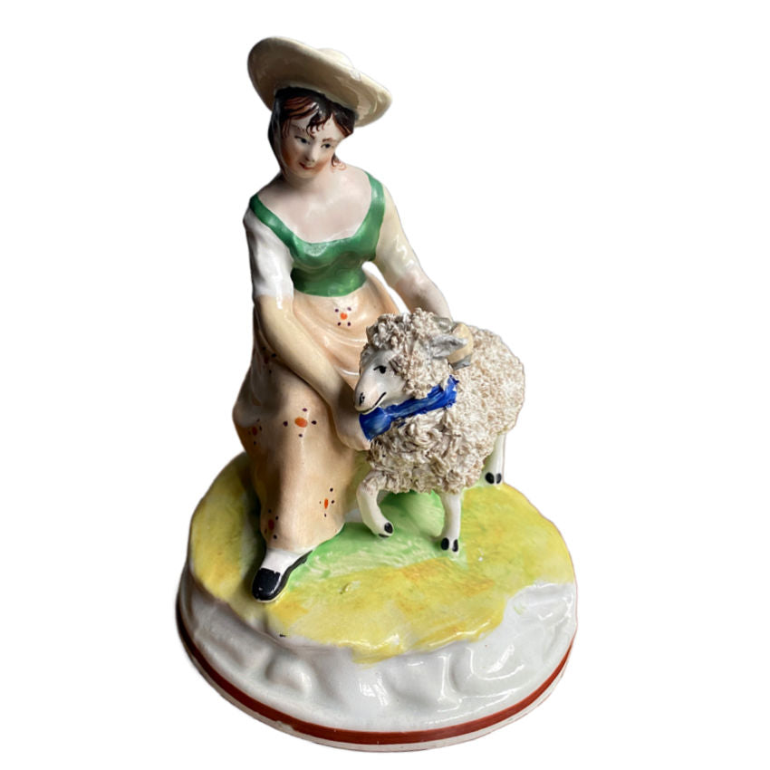 Antique Staffordshire Sheep Shearing Figure 1835