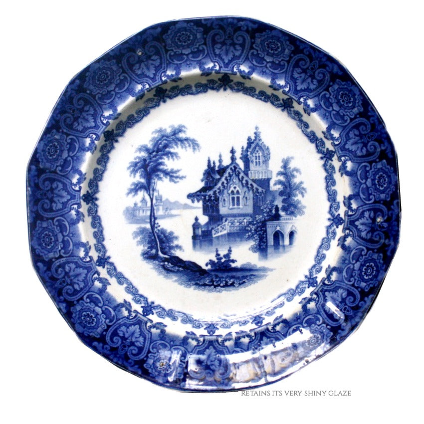 Early 19th Century Flow Blue Staffordshire Transfer Plate