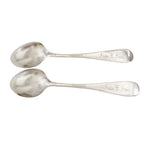Antique Sterling Inlaid Spoons with Rose Engravings Set of 2