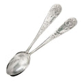 Antique Sterling Inlaid Spoons with Rose Engravings Set of 2