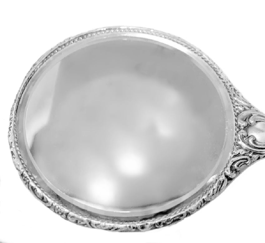 Antique Art Nouveau Sterling Silver Hand Mirror