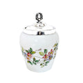 Antique Wavecrest  Glass hand enameled Biscuit jar