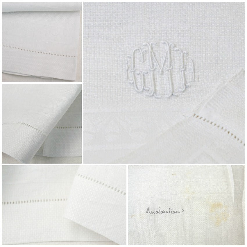 Antique Estate Pique White Monogrammed Guest Towel GMD