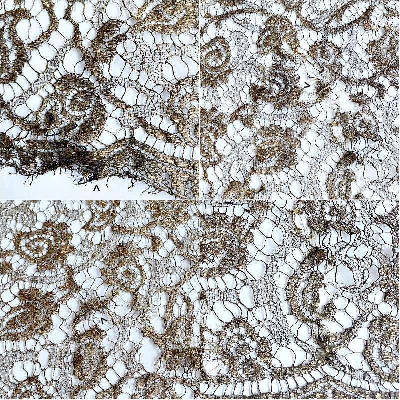 Antique French Gold Metallic Floral Embroidered Lace