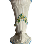 Antique 19th Century Porcelain Cherub Cornucopia Urn