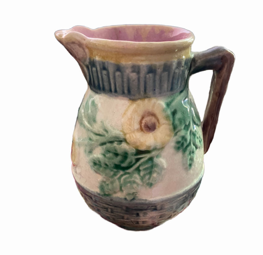 Antique Aesthetic Movement Etruscan Majolica Pottery Pitcher