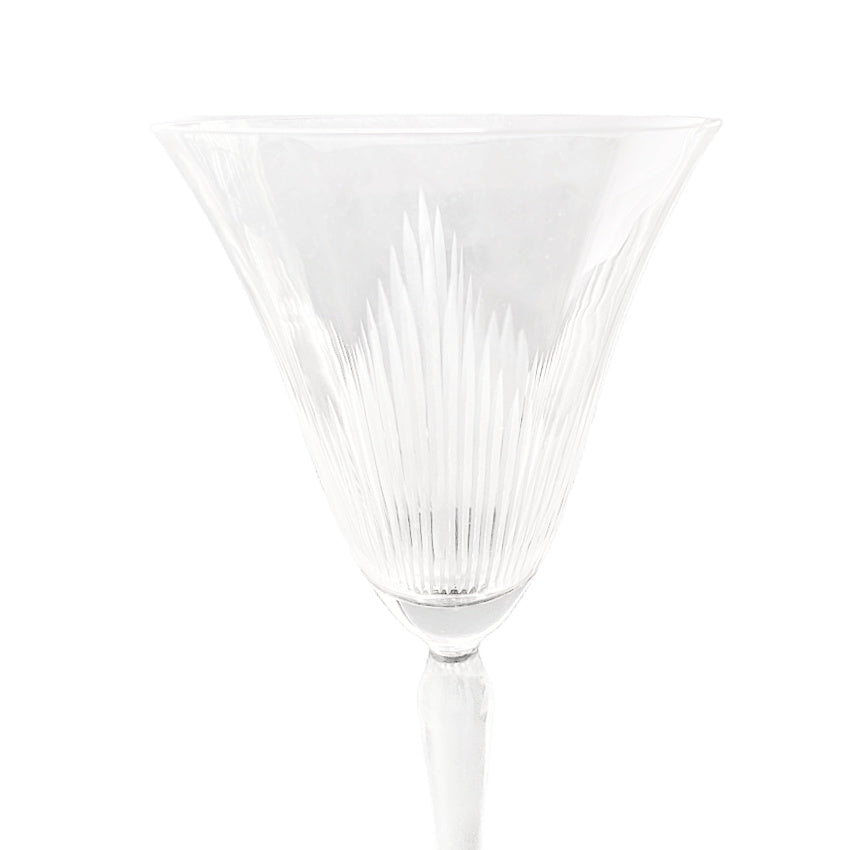 antique deco etched crystal cocktail glass