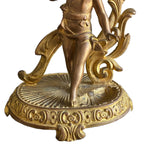Antique Art Nouveau Gilded Metal Figural Cherub on Stand