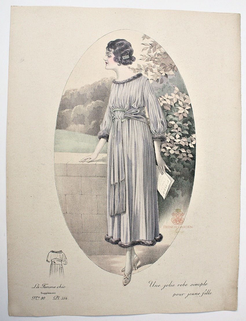 rare Paris France fashion painted print