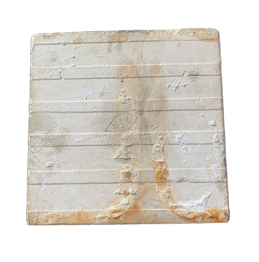 Antique English Aesthetic Staffordshire Polychrome Brown Transfer Tile