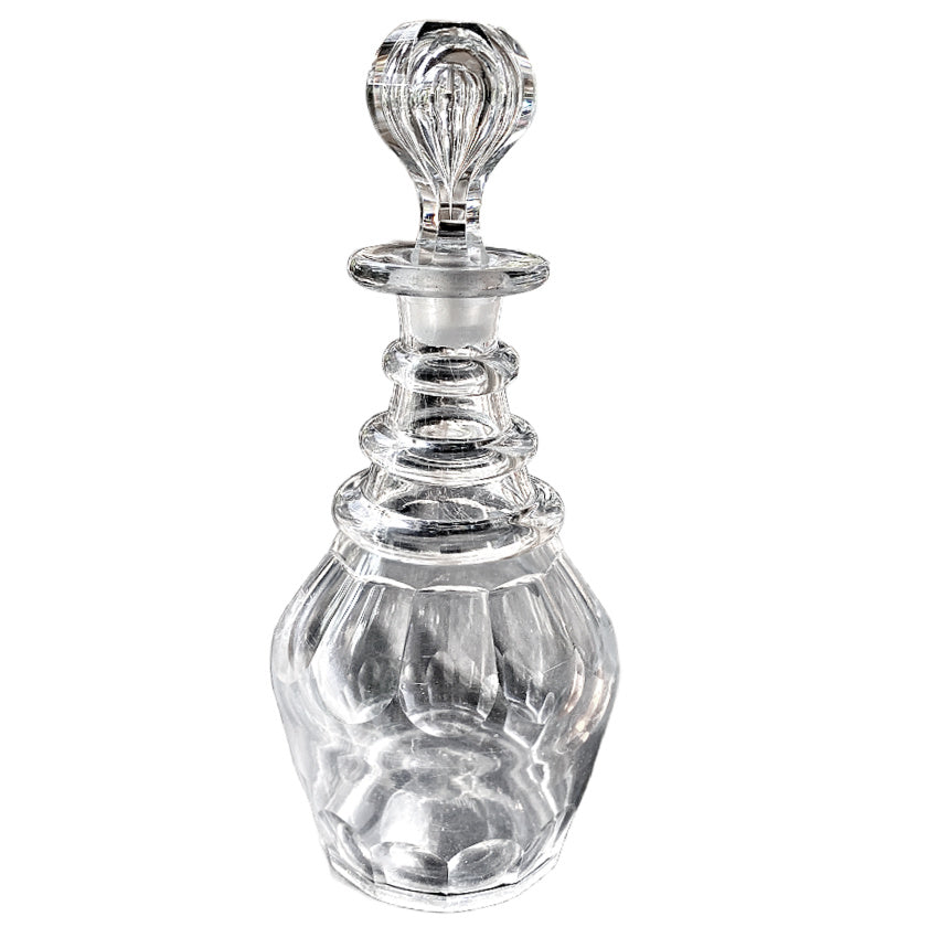 Beautiful Antique English Decanter with Three Rings 