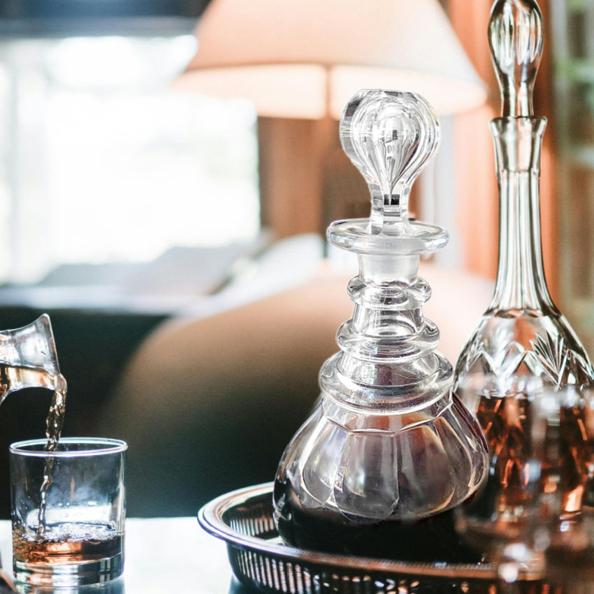 Antique English Decanter with Three Rings