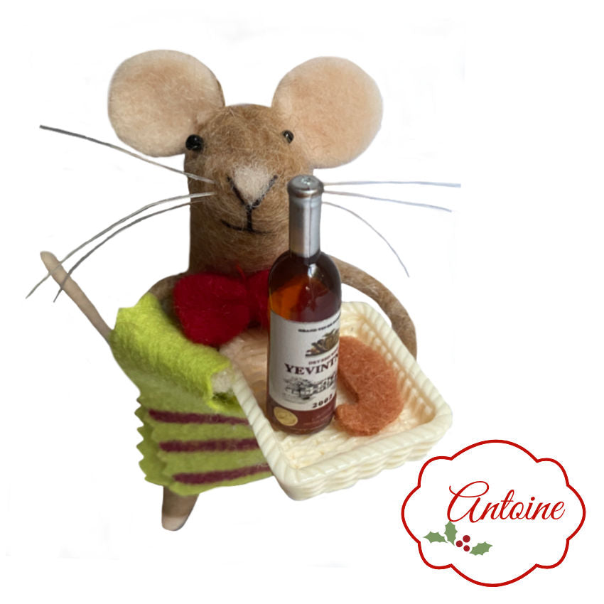 Antoine Felted Mouse Ornament