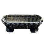 Elegant Geometric French Art Deco Jardinière with Patina