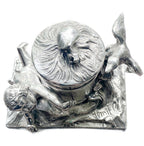 Sculptural French silver antique desk piece with flowing Art Nouveau movement