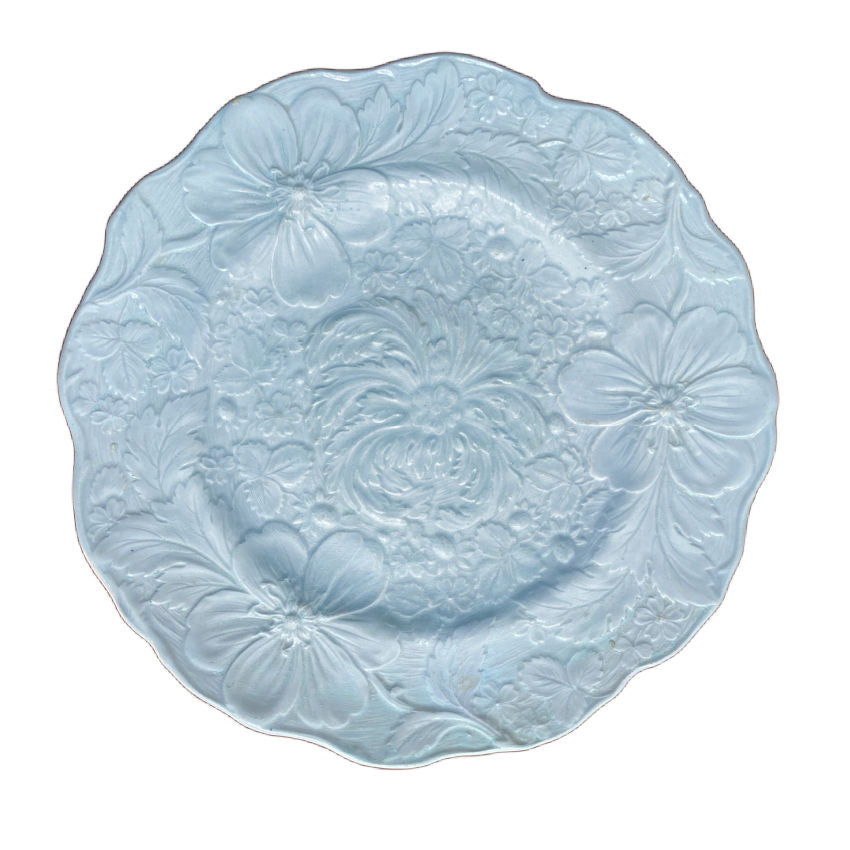 Faïencerie de Fives-Lille 19th century floral relief plate detail