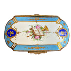 Antique French Bleu Céleste Porcelain Casket Box, Bourdois & Bloch