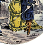 Antique French Creil-Montereau Faience Plate, Satirical Siege of Paris Scene, 19th Century