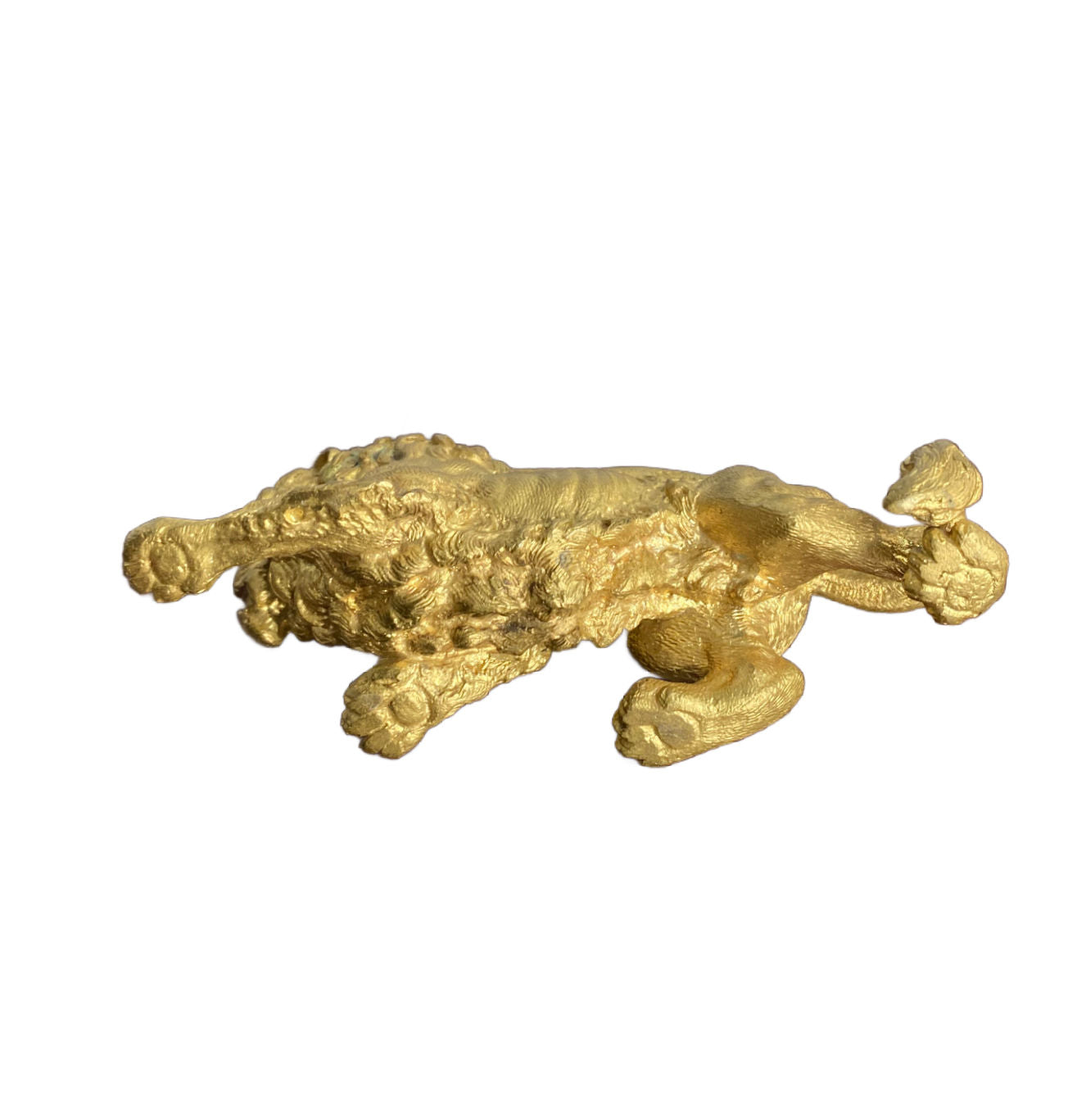 Antique French Gilded Bronzed Lion Presse Papier