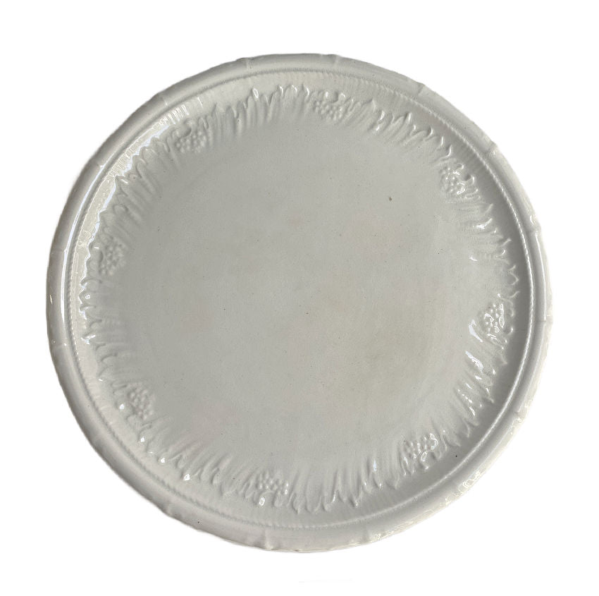 Antique French Ironstone Cheese Plateau with Fluer de LIs Motif