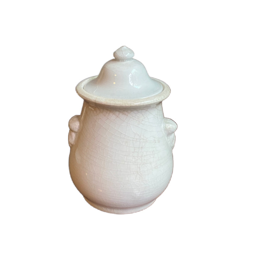 Antique French Ironstone Mustard Pot