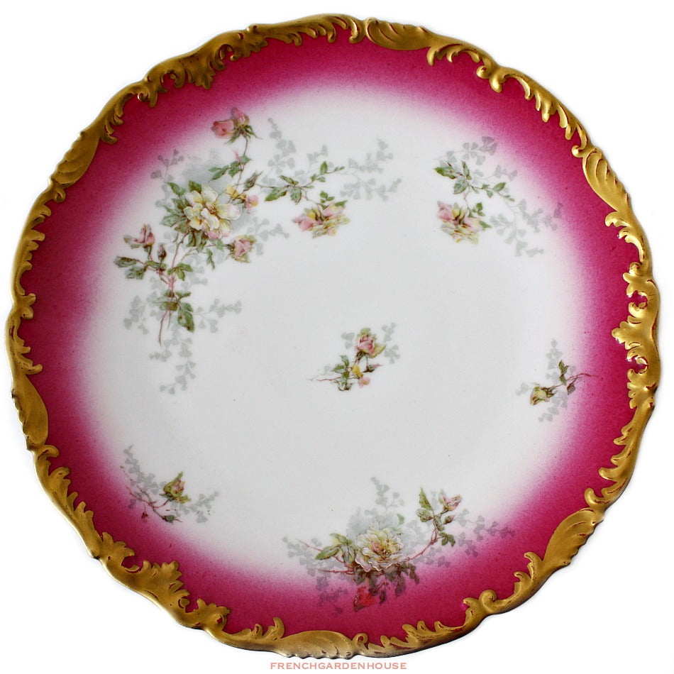 19th Century French Limoges Rose Gilt Cabinet Plate