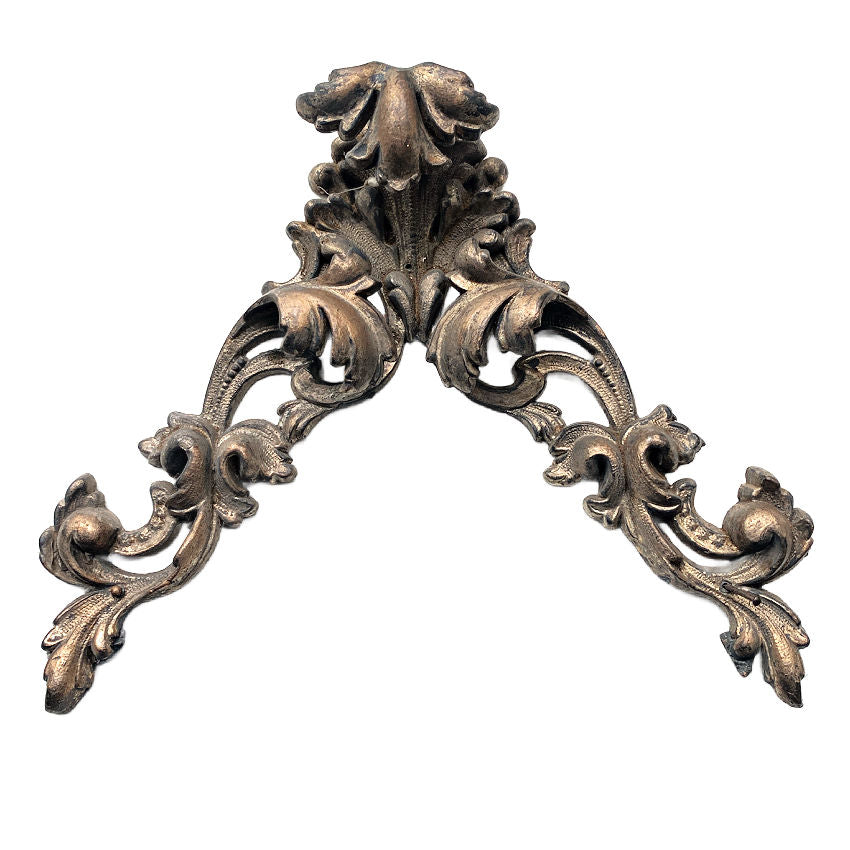 antique french metal architectural fragment acanthus scroll