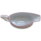 Antique Old Paris porcelain serving dish with curved handle and elegant form interior view