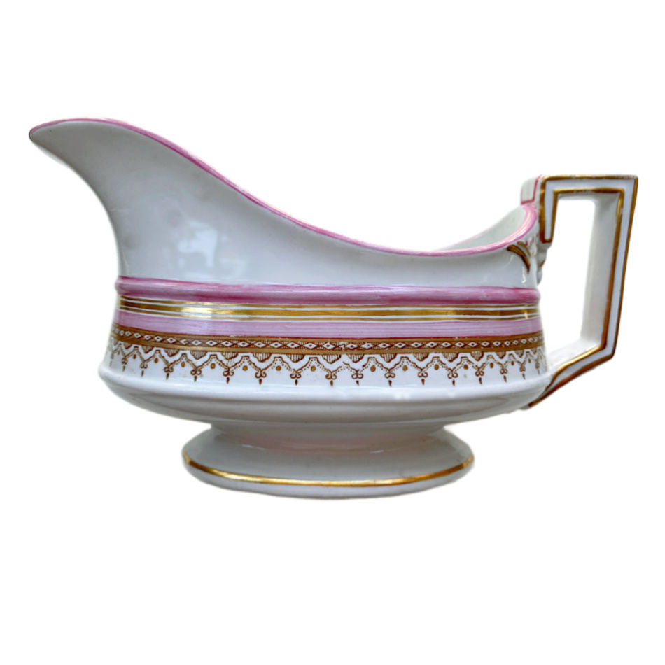 Antique Old Paris porcelain serving dish with curved handle and elegant form