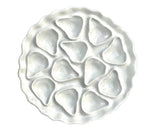 Antique French Oyster Service Platter with Six Plates
