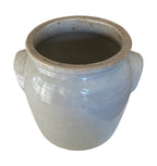 Antique French Provincial Glazed Earthenware Crock with Scalloped Handles