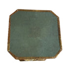 Antique French souvenir box with shellwork, mirrors, and green silk bottom