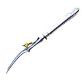 Antique French sterling silver meat serving fork with gilt stag and bow handle