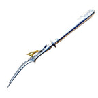 Antique French sterling silver meat serving fork with gilt stag and bow handle