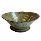 Antique colander, green enamel, country décor, rustic elegance, collectible home accent, enamelware, decorative kitchen piece, historic home décor