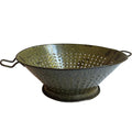 Antique Green Enameled Country Colander — Rustic Elegance for Home & Garden