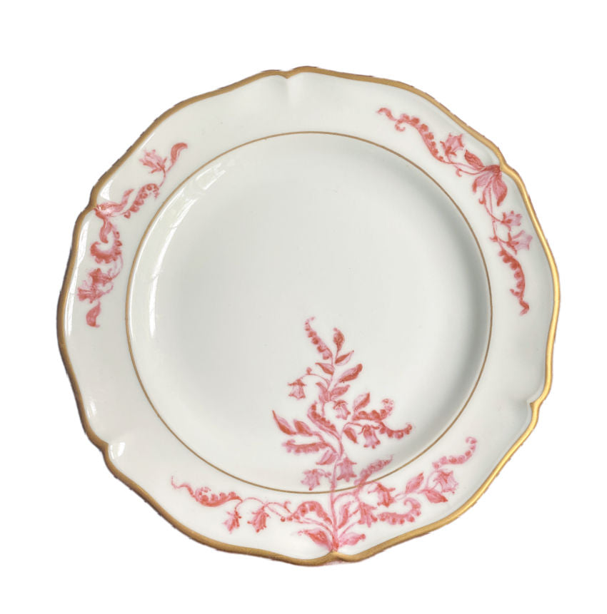 Antique Hand Painted Limoges Plates Pink Flower Designs Set of 4
