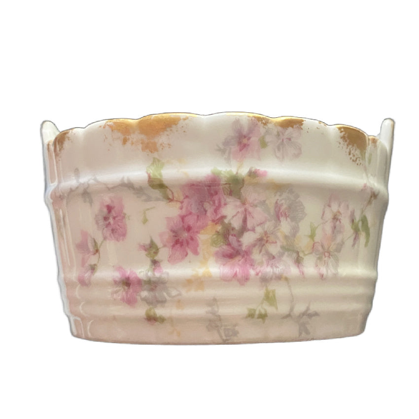 Limoges, French porcelain, antique butter dish, GDA Limoges, hand painted porcelain, pink floral Limoges, French country tableware, collectible Limoges France, antique French ceramics