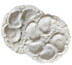 Rare 19th Century French Limoges Oyster Plate — All-White Relief Porcelain