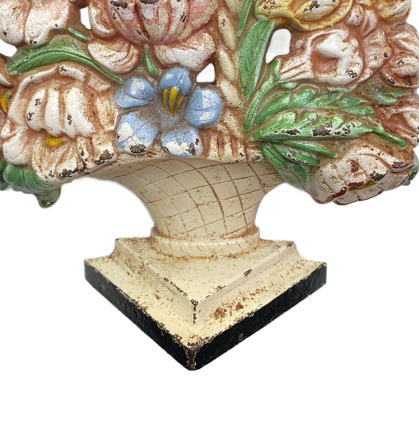 Antique Hubley Floral Basket Doorstop