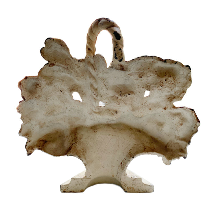 Antique Hubley Floral Basket Doorstop